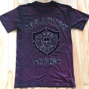 Affliction Men’s Small Burgundy/Black TShirt
